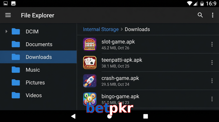 Main screen of Betpkr gameapk page for PK players